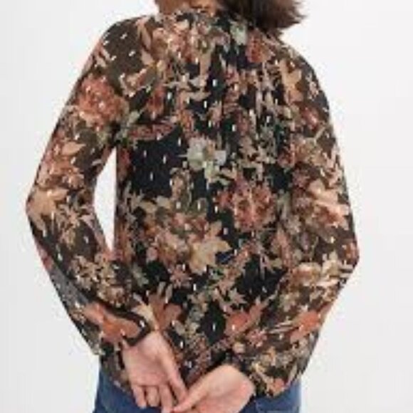 Haver & Blair Ruffle Neck Floral Butterfly Blouse - Picture 5 of 16